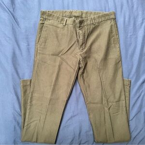 Men's khaki green Pants 36x32 slim fit 100% cotton